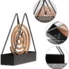 Durable black iron mosquito coil holder with ash storage